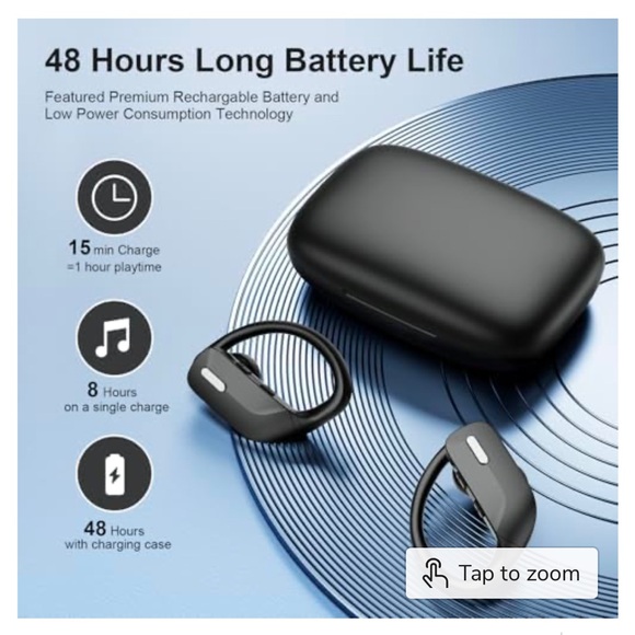 Black Over-Ear Headphones with LED Display - Picture 9 of 13